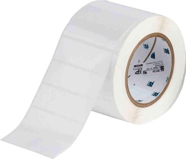 Actual product image Brady THT-18-423-3, polyester, white, 76.2 x 25.4mm, permanent, 1-lane(3000 E.) (030134) (7.62 cm)