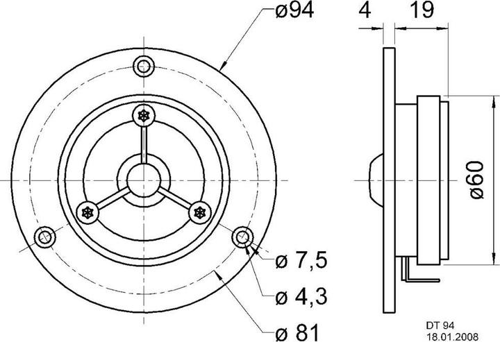 Produktbild Visaton HiFi-Hochtonkalotte DT 94, 4 Ohm