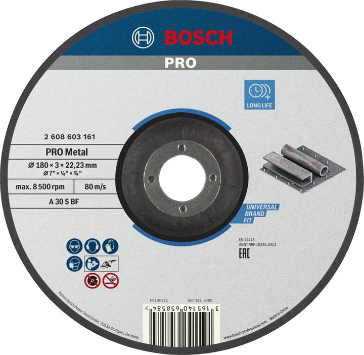 Image du produit Bosch Professional Zubehör Disque à tronçonner PRO Metal, 180 x 3 x 22,23 mm