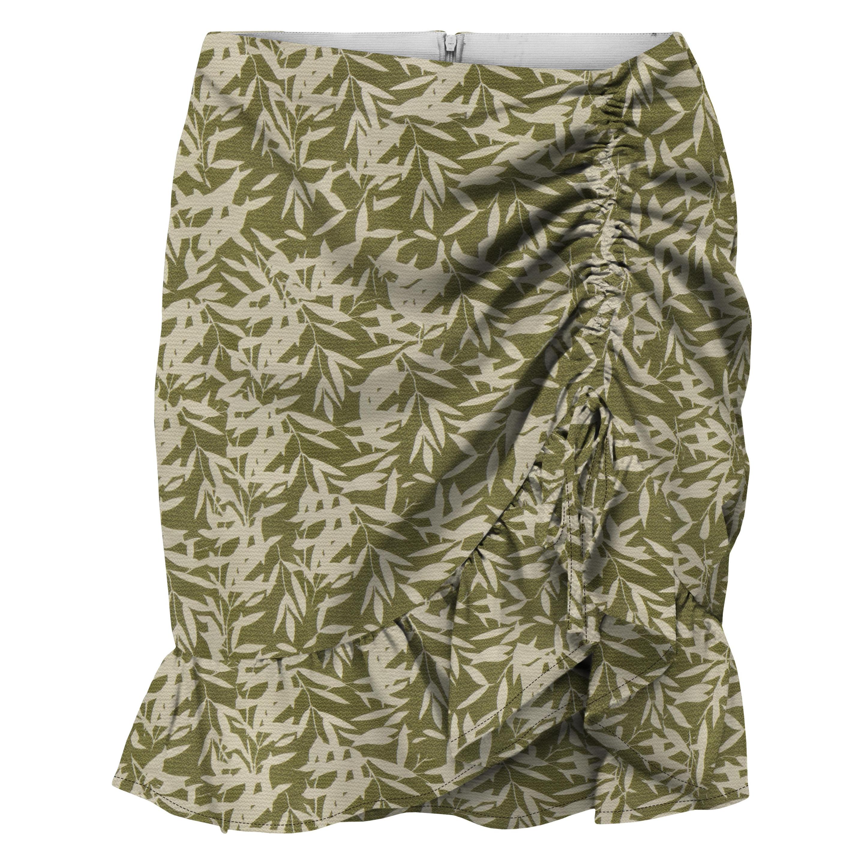 Only, Damen, Röcke, Onlnova Life Vis Philine Skirt Aop, Grün, (Xs)