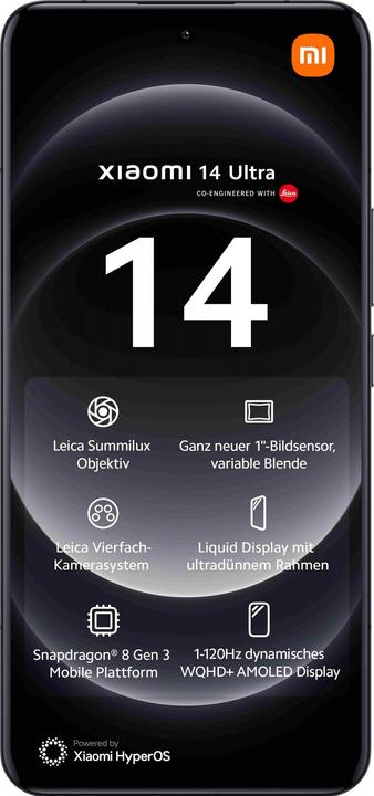 Image du produit Xiaomi 14 Ultra (512 Go, Noir, 6.73", Double SIM, 5G)