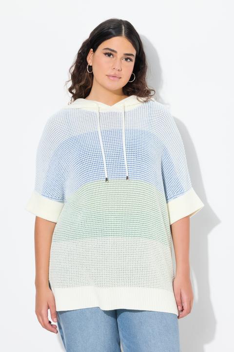Immagine prodotto Ulla Popken Pullover con righe, cappuccio e mezze maniche (50, 52)