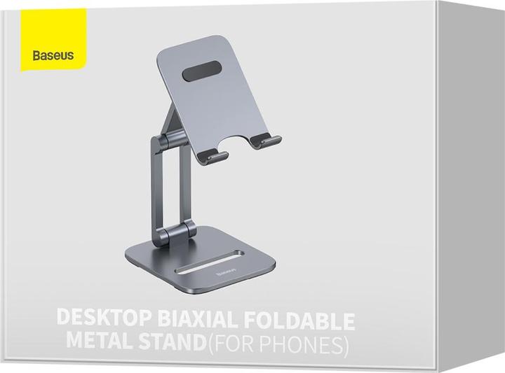 Actual product image Baseus Desktop Biaxial Foldable Metal Stand (for Phones) Grey