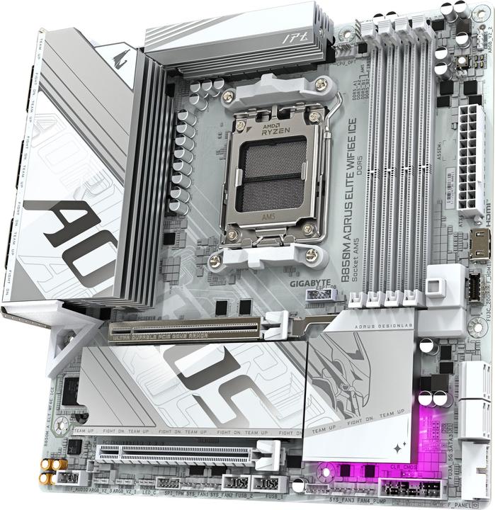 Actual product image Gigabyte B850M AORUS Elite WIFI6E ICE (AM5, AMD B850, mATX)