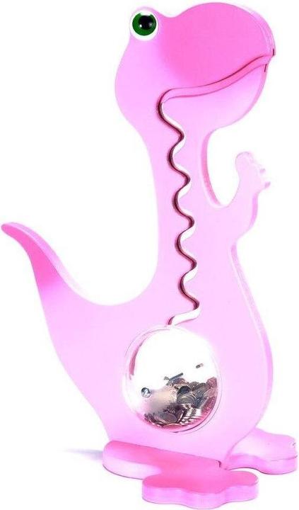Big Belly Bank BigBellyBank Rosa zweifarbige Kugelbahn-Spardose Dino aus Holz 60cm