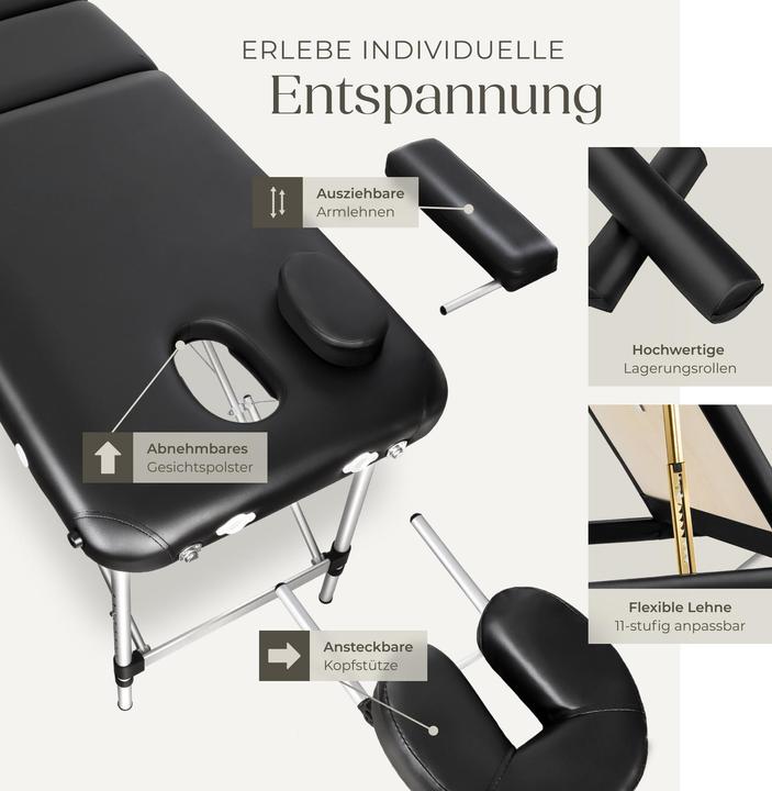 Actual product image tectake Massage table 3 zone with carry back and bolsters