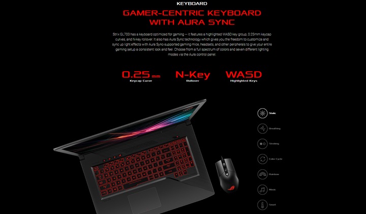 Produktbild ASUS ROG Strix GL703GM-EE014T Scar Edition (17.30", Intel Core i7-8750H, 16 GB, 256 GB, CH)