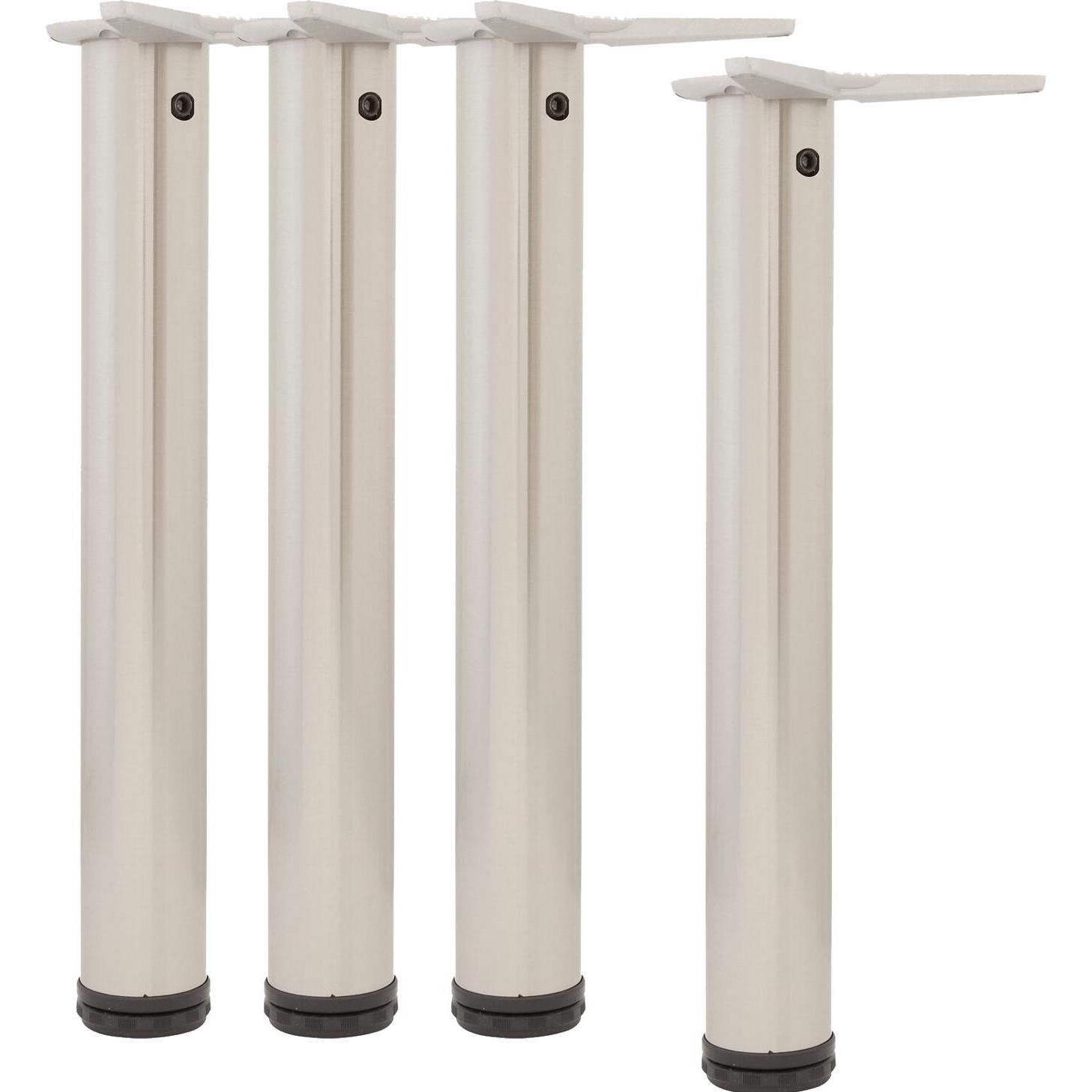 Vasalat, Tischbeine + Tischgestell, CAMAR Tischbeine höhenverstellbar 690-720mm, ø 60mm, Stahl verchromt 4 Stück