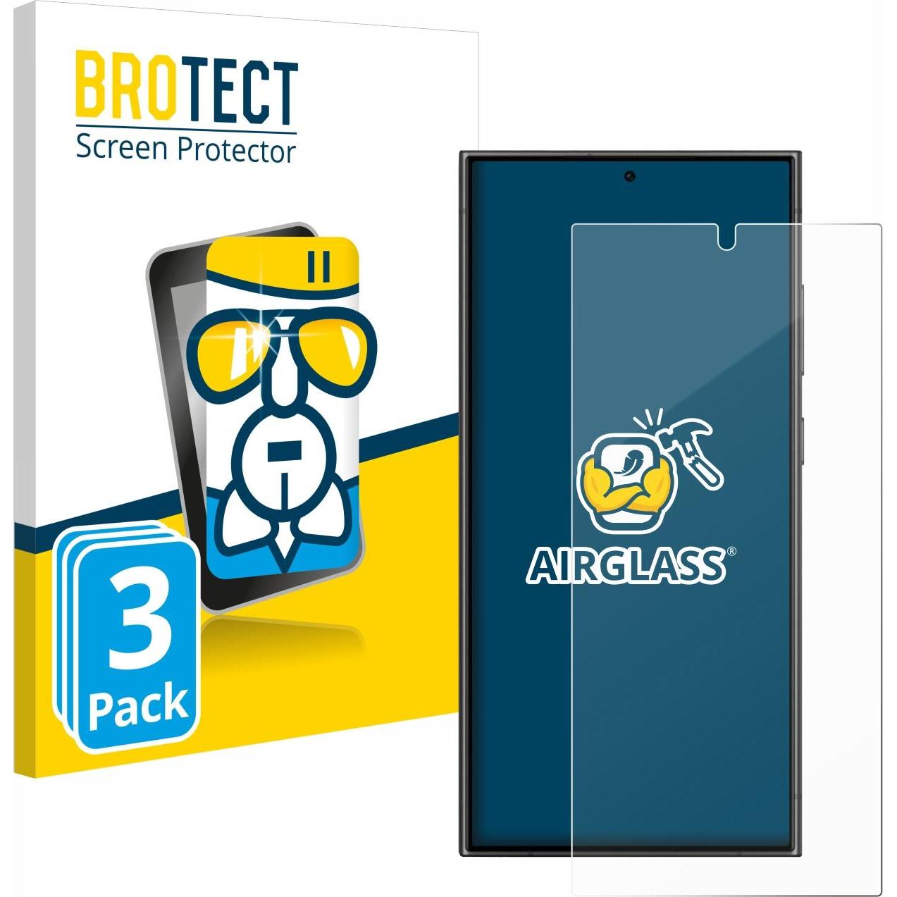 BROTECT AirGlass Panzerglasfolie (3 Stück, Samsung Galaxy S21), Smartphone Schutzfolie, Transparent