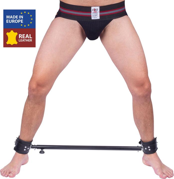 Productafbeelding The Red Verstellbare Spreiz-Stange mit Lederfesseln - 65 bis 120 cm