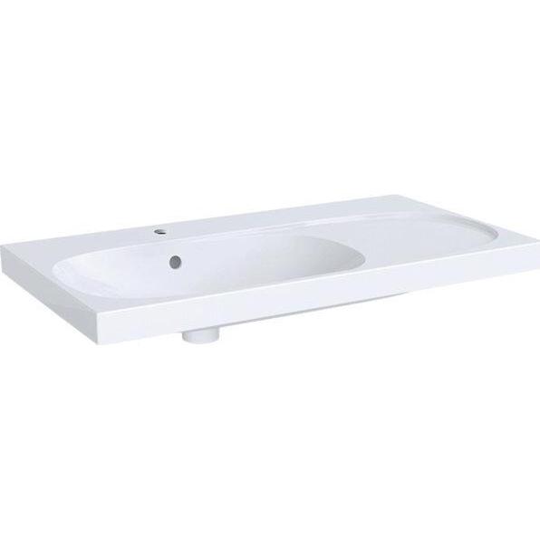 Geberit, Waschbecken, Waschtisch Acanto 90 cm wei Ablage rechts Keratec 500625018 (480 mm, 900 mm)
