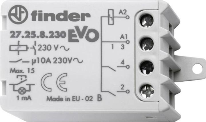 Finder Télérupteur encastré 1 pce 27.26.8.230.0000 2 contacts NO 230 V/AC 10 A 2300 VA
