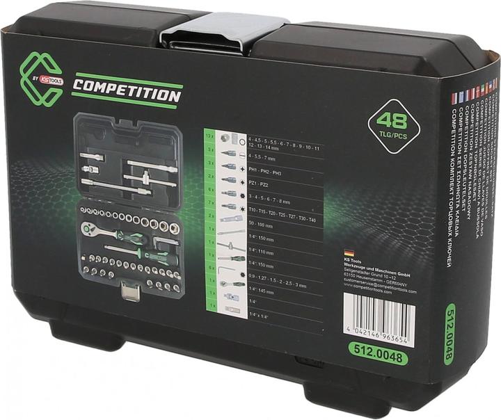Produktbild KS Tools 512.0048 COMPETITION 1/4 Steckschlüssel-Satz Steckschlüsselsatz 512