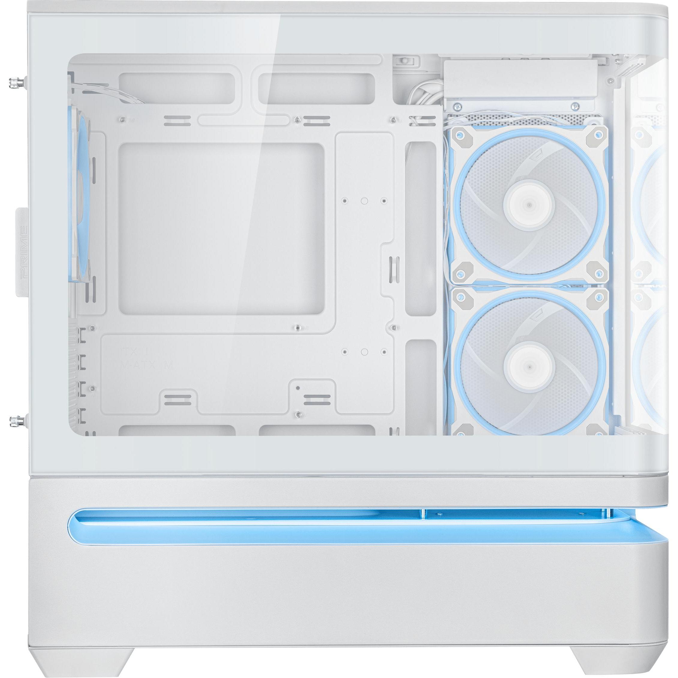 ASUS Prime Ap202 Tg Argb White (Mini-ITX, mATX), PC Gehäuse, Weiss