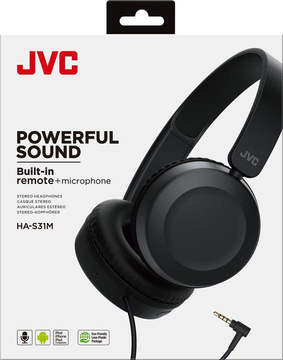 Image du produit JVC HA-S31M-B (supra-auriculaire, OUI, couleur noire) (Pas de réduction du bruit, Filaire)