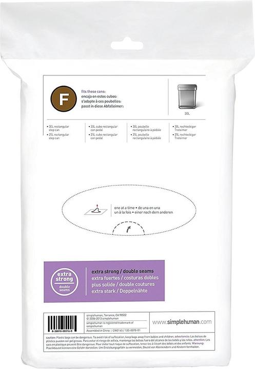 Actual product image Simplehuman Garbage bag (20 x, 25 l)