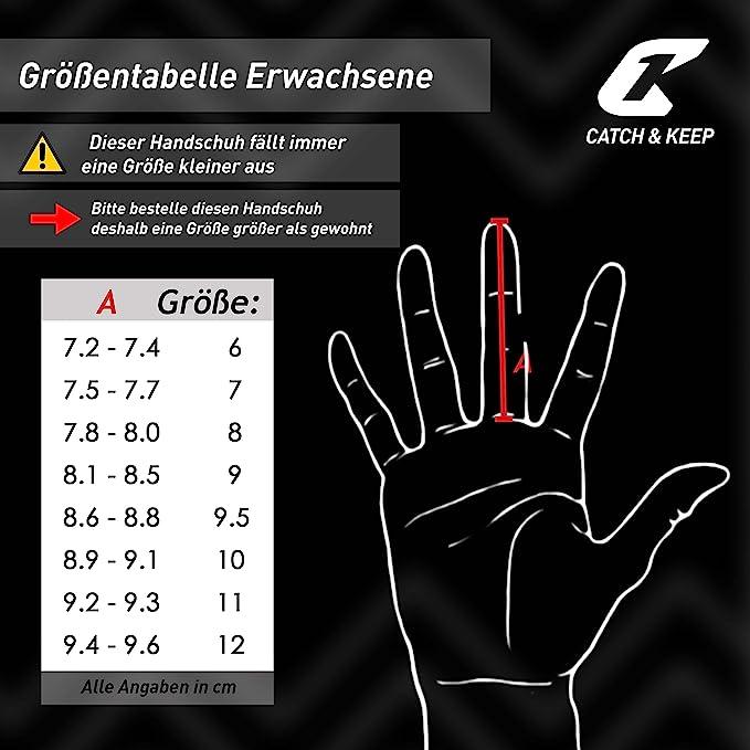 Produktbild Catch & Keep Fussballhandschuhe Fly Dark Soul Gr. 6 Schwarz Torwart Keeper Goalie Handschuhe (6)