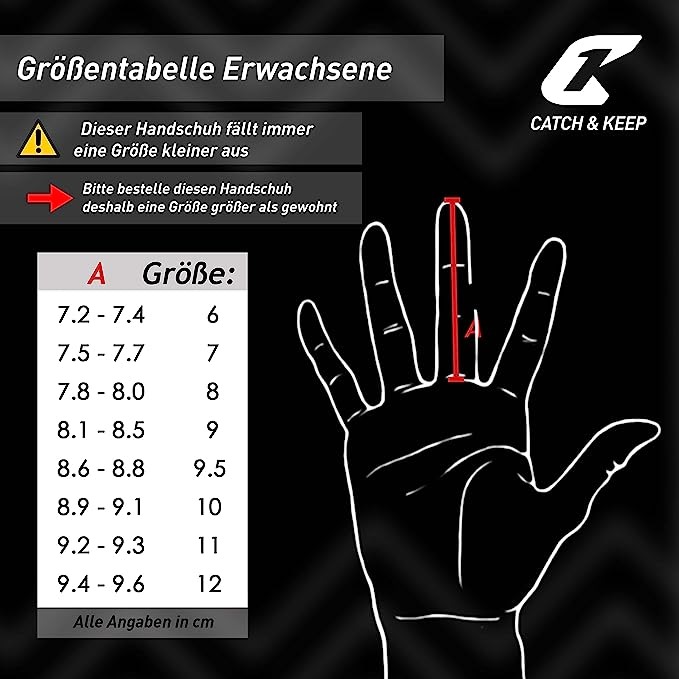 Produktbild Catch & Keep Fussballhandschuhe Fly Dark Soul Gr. 6 Schwarz Torwart Keeper Goalie Handschuhe (6)