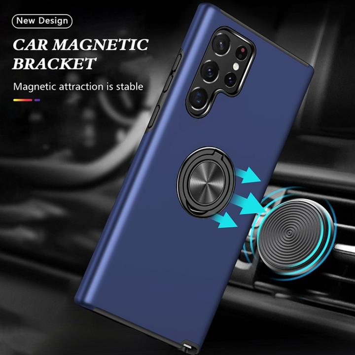 Produktbild AM-Handyzubehör Hülle mit Ring Samsung Galaxy S23 Ultra - Marineblau (Samsung Galaxy S23 Ultra)
