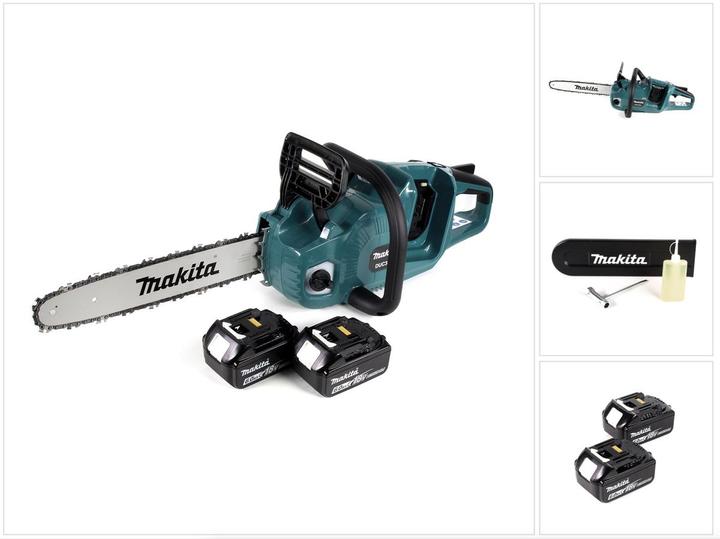 Actual product image Makita DUC 355 G2 Battery Chainsaw 36V ( 2x18V ) Brushless 35 cm + 2x 6,0 Ah Battery - without charger (Battery chain saw)