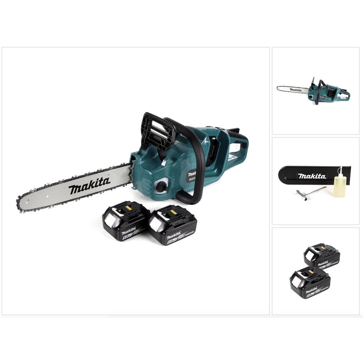 Thumbnail - Makita, Kettensäge, DUC 355 G2 Akku Kettensäge 36V ( 2x18V ) Brushless 35 cm + 2x 6,0 Ah Akku - ohne Ladegerät (Akku Ket...