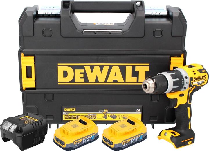 Produktbild DeWalt DCD 796 E2T Akku Schlagbohrschrauber 18 V 70 Nm Brushless + 2x Powerstack Akku 1,7 Ah + (Batteriebetrieb)