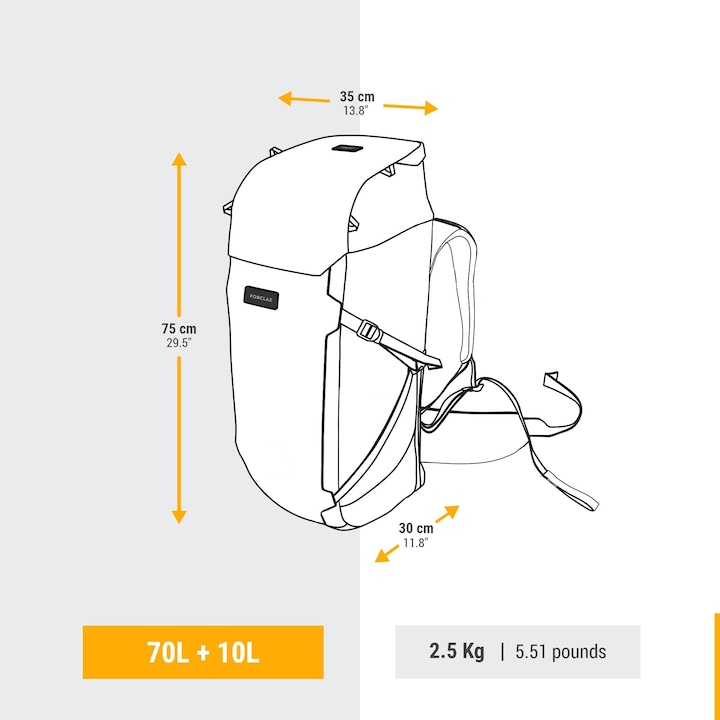 Actual product image Forclaz Travel 900 (70 l)