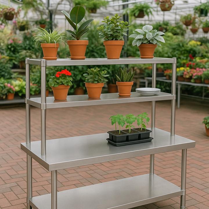 Produktbild Wiltec Edelstahl Arbeitstisch 120x60x85cm höhenverstellbar Gastrotisch