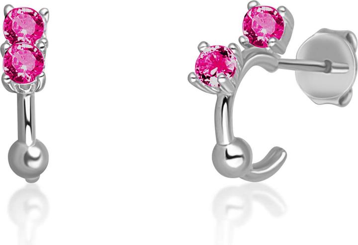Immagine prodotto JVD Orecchini a cerchio in argento con zirconi fucsia SVLE0701XH2R100