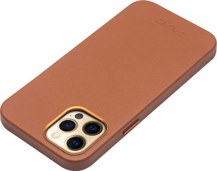 Actual product image QiAlino Coque cuir véritable (compatible MagSafe) (Apple iPhone 12 Pro Max)