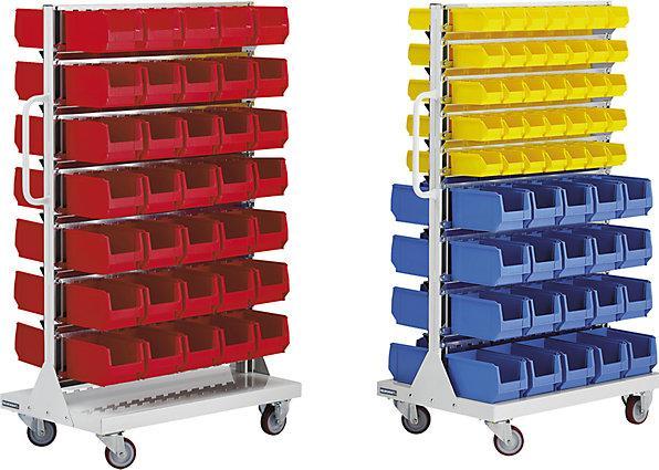 Actual product image eurokraft pro Mobile rack with open fronted storage bins