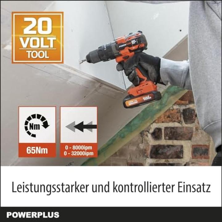Image du produit Powerplus Perceuse-visseuse à percussion Dual Power sans balais 20V 65Nm - batterie et chargeur non inclus