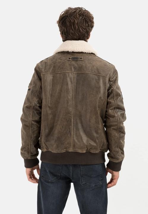 Actual product image Camel Active Leather Jacket with Detachable Collar (110)