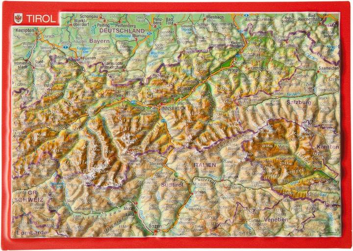Produktbild 3D Reliefpostkarte Tirol