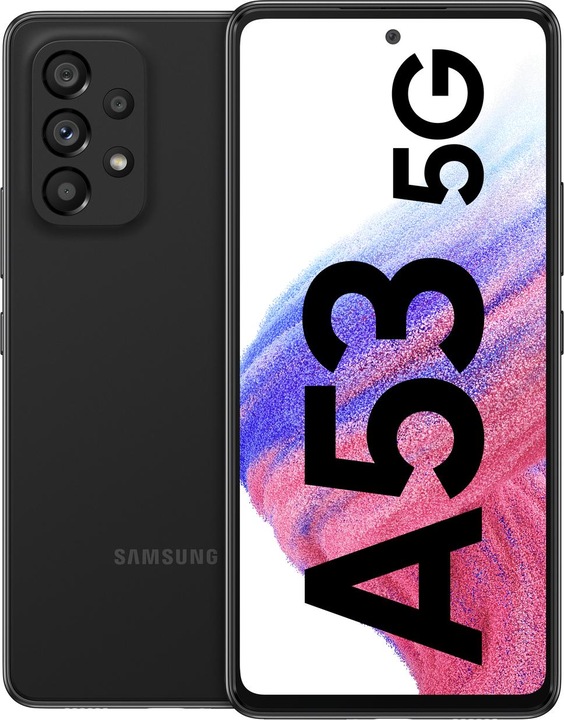 Actual product image Samsung Galaxy A53 5G Enterprise Edition EU (128 GB, Awesome Black, 6.50", Dual SIM, 64 Mpx, 5G)
