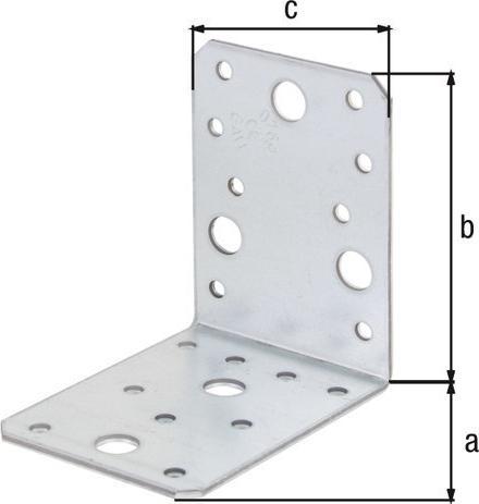 Actual product image Alberts Angle connector 90 x 90 x 65 mm, sendzimir galvanised, 1 pc. (Angle connector, 1 pcs.)