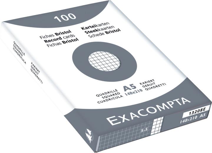 Image du produit Exacompta Fiches A5 (A4, 205 g/m², 100 x)