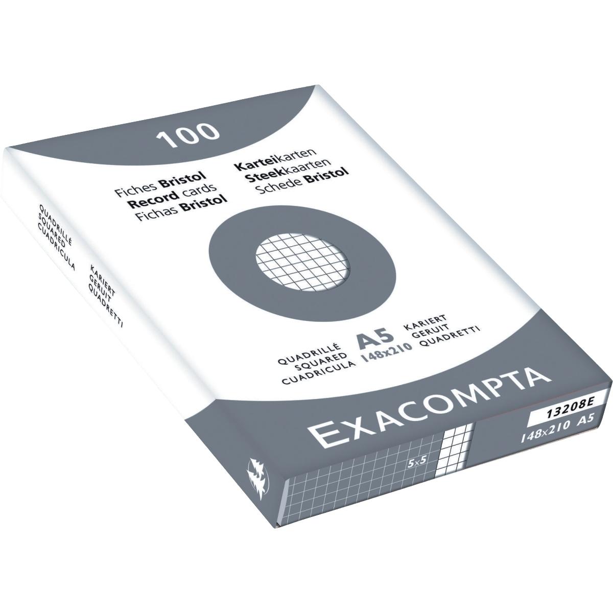 Exacompta, Karteikarten, Karteikarten A5 (A4, 205 g/m², 100 x)