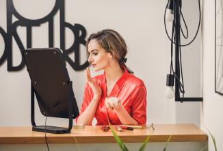 Immagine prodotto Humanas specchio cosmetico HS-HM01 specchio per il trucco con illuminazione a LED - nero