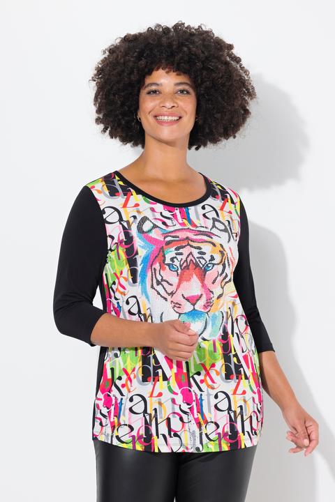 Produktbild Angel of Style Langarmshirt, Tiger-Motiv, uni 3/4-Ärmel (50)