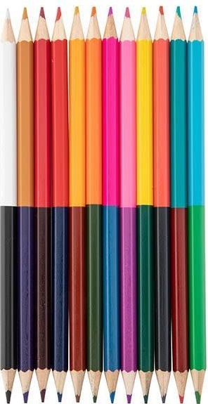 Actual product image Grafix Coloured pencils double-sided, 12 pcs. (12x)