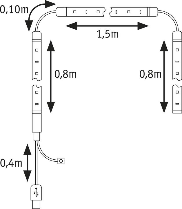Actual product image Paulmann Luminaires USB TV Strips RGB 75 inch (RGB, 310 cm, Indoor)