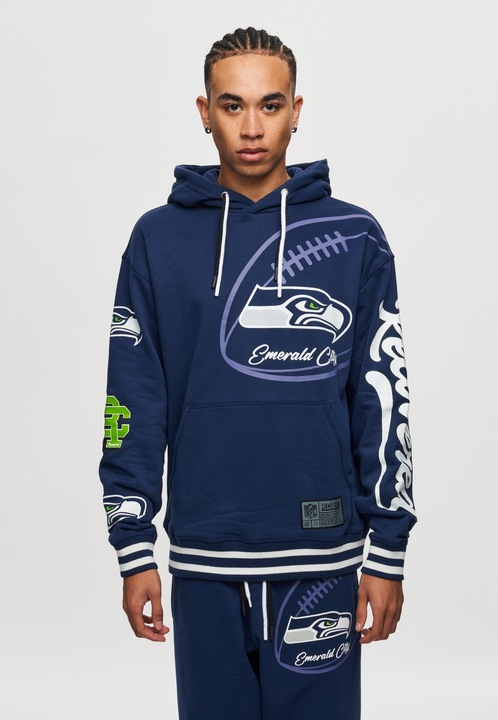 Produktbild Recovered Re:covered Fleece Hoody - PATCHES Seattle Seahawks - 3XL (3XL)