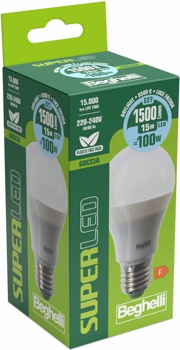 Produktbild Beghelli SuperLED Energiesparlampe Cool White 6500 K 15 W E27 F (E27, 15 W, 1500 lm, 1 x, F)
