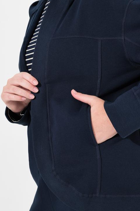 Image du produit Ulla Popken Veste à capuche en molleton de coton bio, coupe ouverte (50, 52)
