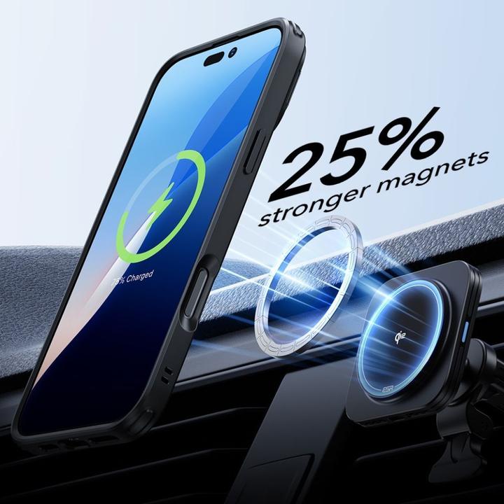 Actual product image ESR Classic Hybrid Kickstand Halolock MagSafe Case with Stand + Tempered Glass for iPhone 16 Pro Max (Apple iPhone 16 Pro Max)