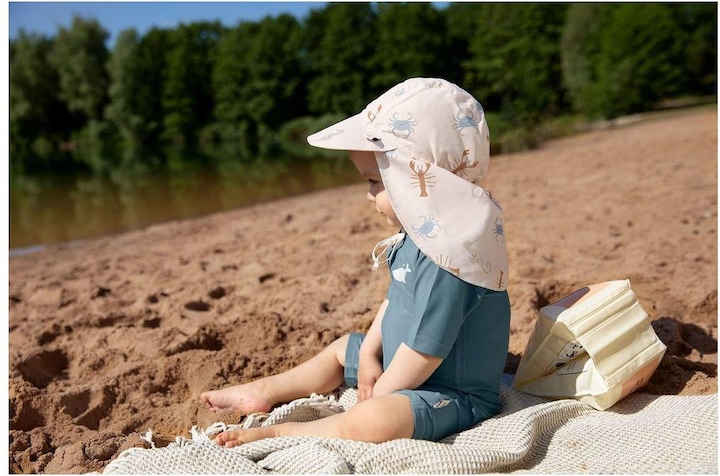 Image du produit Lässig Chapeau de soleil Flap Block Stripes - Milky Peach Taille 50-51 cm (51, 50 C)