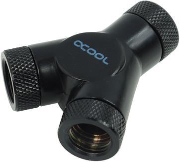 Actual product image Alphacool HF Y-connector G1/4 rotatable 3x female thread Deep Blac