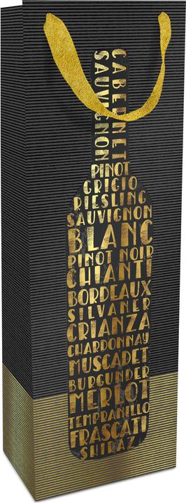Actual product image Braun + Company Bottle bag Vinothek 12 x 37 x 8 cm, gold/black (Bag, 1 x)