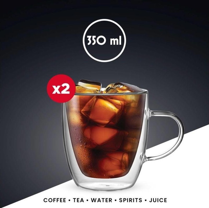 Actual product image Bialetti Coffee cup Capri 350 ml, 2 pieces, Transparent (350 ml, 2 x)